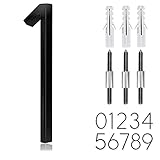 5' Stainless Steel Floating House Number, Metal Modern House Numbers, Garden Door Mailbox Decor Number with Nail Kit, Coated Black, 911 Visibility Signage (1)