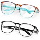 SQIMZAR 2 PCS Safety Glasses Goggles For Women Nurses Protective Eyewear,Anti Fog Safety Goggles （Green-Leopard +Black）