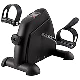 TABEKE Pedal Exerciser - Stationary Mini Exercise Bike for Arm/Leg Exercise, Portable Under Desk Foot Cycle Peddler with LCD Display (Black)