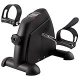 TABEKE Pedal Exerciser - Stationary Mini Exercise Bike for Arm/Leg Exercise, Portable Under Desk Foot Cycle Peddler with LCD Display (Black)