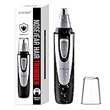 Ear and Nose Hair Trimmer Clipper - 2022 Professional Painless Eyebrow & Facial Hair Trimmer for Men Women, Battery-Operated Trimmer with IPX7 Waterproof, Dual Edge Blades for Easy Cleansing Black