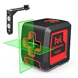 Motovera 100ft Laser Level Self leveling Green Cross Line, 4 Brightness Adjustment, IP54 Waterproof Manual Self leveling Mode, Battery Carrying Bag Included