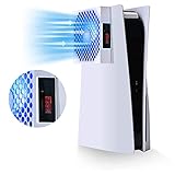 G-STORY PS5 Cooling Fan,PS5 Fan Cooler System, Speed Automactically Adjusted by Temperature(℃/℉), Low Noise, 3 1500/1750/2000RPM (140MM) with RGB LED (White)