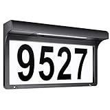 LeiDrail House Numbers Solar Powered Address Sign LED Illuminated Outdoor Metal Plaque Lighted Up for Home Yard Street