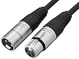 Amazon Basics XLR Microphone Cable for Speaker or PA System, All Copper Conductors, 6MM PVC Jacket, 6 Foot, Black