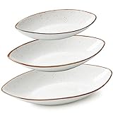 ONEMORE Serving Bowls, Large Ceramic Serving Bowl Set of 3, Porcelain Serving Dishes Oval Shape Serving Bowls Set - 10/25/35 oz