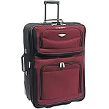 Travel Select Amsterdam Expandable Rolling Upright Luggage, Burgundy, Checked-Large 29-Inch