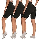 3 Pack Biker Shorts for Women – 8' Buttery Soft High Waisted Tummy Control Workout Yoga Running Athletic Shorts