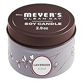 Mrs. Meyer's Soy Tin Candle, 12 Hour Burn Time, Made with Soy Wax and Essential Oils, Lavender, 2.9 oz