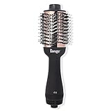 L'ANGE HAIR Le Volume 2-in-1 Titanium Blow Dryer Brush | Hot Air Brush in One with Oval Barrel | Hair Styler for Smooth, Frizz-Free Results for All Hair Types (Black - 75 mm)
