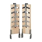 Relaxdays 2 Pack Salmon Grill Board, Salmon Fillet Smoking Board, Cedar Wood Board, Stainless Steel Tilt Stands, Natural