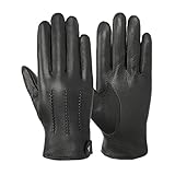 ZUIAI Men's Leather Gloves Men's Warm Plus Velvet Touch Screen Male Driving Gloves(XL code)