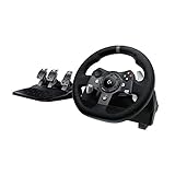 Logitech G920 Driving Force Racing Wheel and Floor Pedals, Real Force Feedback, Stainless Steel Paddle Shifters, Leather Steering Wheel Cover for Xbox Series X|S, Xbox One, PC, Mac - Black