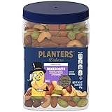 PLANTERS Unsalted Premium Blend Cashews, Almonds, Hazelnuts, Pecans Pistachios, 2.16 lb. Container