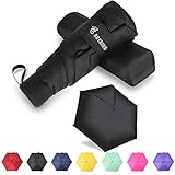 Small Mini Umbrella with Case by GAOYAINIG Light Compact Design Perfect for Travel Lightweight Portable Parasol Outdoor Sun&Rain Umbrellas Black, 34 Inches