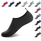 Water Socks for Women Men Adult Aqua Swim Shoes Beach River Pool Barefoot Yoga Exercise Wear Sport Accessories Quick-Dry Must Haves Size 8.5-9.5Women/7.5-8.5Men(Black-NW002)