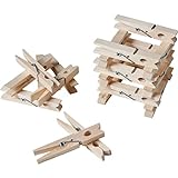 Sorillo Brands-Wooden Clothes Pins, Natural Wood, 50 Pack, 2.9 Inch, Rust Resistant Clothes Pins Wooden, Clothes Pins for Classroom, Clothes Pins for Crafts, Large Clothes Pins Wood