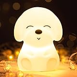 Mubarek Night Light for Kids, 16 Colors Dog Night Lights for Kids Room,Auto Timer Silicone Baby Night Light Lamp,Rechargeable Kids Night Light for Bedroom,Cute Lamp Night Light Kids Gifts Kawaii Decor