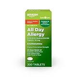 Amazon Basic Care All Day Allergy, Cetirizine Hydrochloride Tablets, 10 mg, Antihistamine, 300 Count