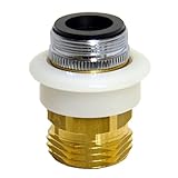 DANCO Dishwasher Snap Coupling Adapter, 15/16 in.-27M or 55/64 in.-27F x 3/4 in. GHTM, Brass (10521), Brass/Antique Brass