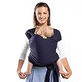 Boba Baby Wrap Carrier Newborn to Toddler - Stretchy Baby Wraps Carrier - Baby Sling - Hands-Free Baby Carrier Wrap - Baby Carrier Sling - Baby Carrier Newborn to Toddler 7-35 lbs (Navy Blue)