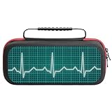 Compatible with Nintendo Switch Case, ECG Wave Protective Travel Carry Case Compatible with Switch Lite/Oled Console Case with Pockets for Accessories And Games