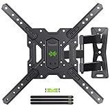 USX MOUNT Full Motion TV Mount, Swivel Articulating Tilt TV Wall Mount for 26-55' LED, OLED, 4K TVs, TV Bracket Wall Mount with VESA 400x400mm Up to 77lbs, Perfect Center Design -XMM006-1