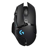 Logitech G502 Lightspeed Wireless Gaming Mouse with Hero 25K Sensor, PowerPlay Compatible, Tunable Weights and Lightsync RGB - Black, 5.2' x 3' x 1.6'