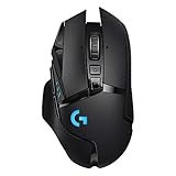 Logitech G502 Lightspeed Wireless Gaming Mouse with Hero 25K Sensor, PowerPlay Compatible, Tunable Weights and Lightsync RGB - Black, 5.2' x 3' x 1.6'