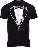 Tuxedo T-Shirt | Classic Party Humor Vintage Funny Tux Tee Joke Concert Festival Shirt for Men Women-(Black,2XL)