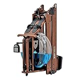 TRUNK Foldable Water Rowing Machine for Home Fitness, Classic Wood Water Rower with Bluetooth Monitor Whole Body Exercise Cardio Training (Included an Dust Cover and Phone Holder)