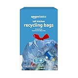 Amazon Basics Blue Recycling Trash Bags, Unscented, 13 Gallon, 60 count, Pack of 1