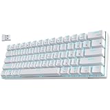 RK ROYAL KLUDGE RK61 Wireless 60% Triple Mode BT5.0/2.4G/USB-C Mechanical Keyboard, 61 Keys Bluetooth Mechanical Keyboard, Compact Gaming Keyboard with Software (Hot Swappable Blue Switch, White)