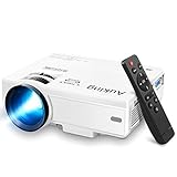 AuKing Projector, 2023 Upgraded Mini Projector, 9500 L Multimedia Home Theater Video Projector, Compatible with Full HD 1080P HDMI, USB, VGA, AV, Smartphone, Pad, TV Box, Laptop