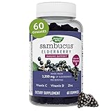 Nature’s Way Sambucus Elderberry Gummies, With Vitamin C, Vitamin D and Zinc, Immune Support for Kids and Adults*, 60 Gummies