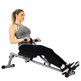 Sunny Health & Fitness SF-RW1205 12 Adjustable Resistance Rowing Machine Rower w/Digital Monitor