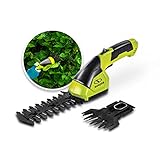 Sun Joe HJ604C Cordless Grass Shear + Shrubber Handheld Trimmer, (w/ Battery + Charger Included), Green, 7.2V