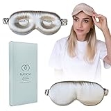 MATASSE Silk Your Life Silk Eye Sleeping Mask with Adjustable Strap- 3D Contoured Eye Mask for Sleeping, Eye Cover Sleep Mask w/Silk Covered Strap for Women, Men, Genuine Mulberry Silk, Champagne