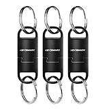 KeySmart MagConnect Pro Magnetic Key Holder for Purse, Key Chains for Car Keys - Detachable Key Ring Quick Release Keychain for Men - Mens Key Chain Rings Heavy Duty Key Ring - Black EDC (3-Pack)