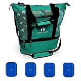 Red Suricata Mesh Beach Bag Cooler - Beach Tote with Leak-proof Rigid Cooler – Beach Bags for Women & Men (Turquoise Green)