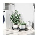 KAIHUIXING Round Plant Trolleys with Wheels - Heavy Duty 77.2 lb Load Capacity, Gray, 13.4' Diameter, Easy Movement, 2pcs 154609