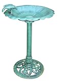 Alpine Corporation TEC114 Antique Flower Birdbath, 20' L x 20' W x 31' H, Green