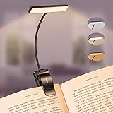 Gritin 19 LED Rechargeable Book Light for Reading in Bed with Memory Function- Eye Caring 3 Color Temperatures,Stepless Dimming Brightness,80 Hrs Runtime Lightweight Clip On Book Light for Book Lovers