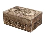 DharmaObjects Hand Carved Jewelry Trinket Keepsake Wooden Storage Box (Celtic Tree Of Life, Medium)