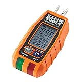 Klein Tools RT250 GFCI Outlet Tester with LCD Display, Electric Voltage Tester for Standard 3-Wire 120V Electrical Receptacles,Green/Red