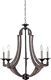 Craftmade 35125-WP Winton Candle Chandelier Lighting, 5-Light, 300 Watts, Weathered Pine (30'W x 31'H)