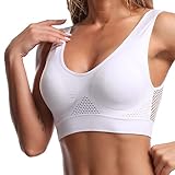 orders placed by me prime shopping online Summer New Bras for Women 2024, Breathable Cool Liftup Air Bra Plus Size Padded No Underwire Full Support Sports Comfy Bras Amazonbras for women White-A L