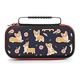 AoHanan Welsh Corgi Cartoon Switch Carrying Case Compatible with Switch Game Case with 20 Games Cartridges Hard Shell Travel Protection Case for Console & Accessories