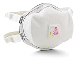 3M Disposable Particulate Cup Respirator 8293 P100 with Cool Flow Exhalation Valve, Adjustable Buckle Straps and Noseclip, Face Seal, Individually Packaged, White