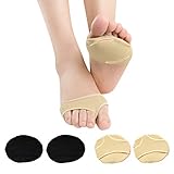 Metatarsal Pads Sleeve(4 PCS),Comfortable Ball of Foot Cushions with Soft Breathable Fabric for Women and Men, Forefoot Gel Pads for Feet Mortons Neuroma Pain Relief and Prevent Calluses Blisters